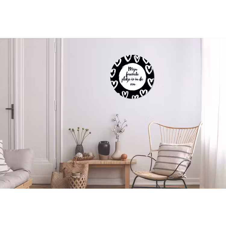 Tekst - Mijn favoriete plekje is in de zon - Quotes - Zomer - Zon Wandcirkel aluminium klein -woonkamer