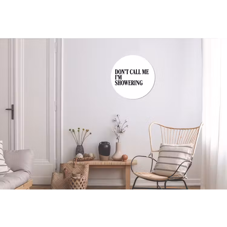 Tekst - Modern - Zwart - Wit Wandcirkel aluminium klein -woonkamer
