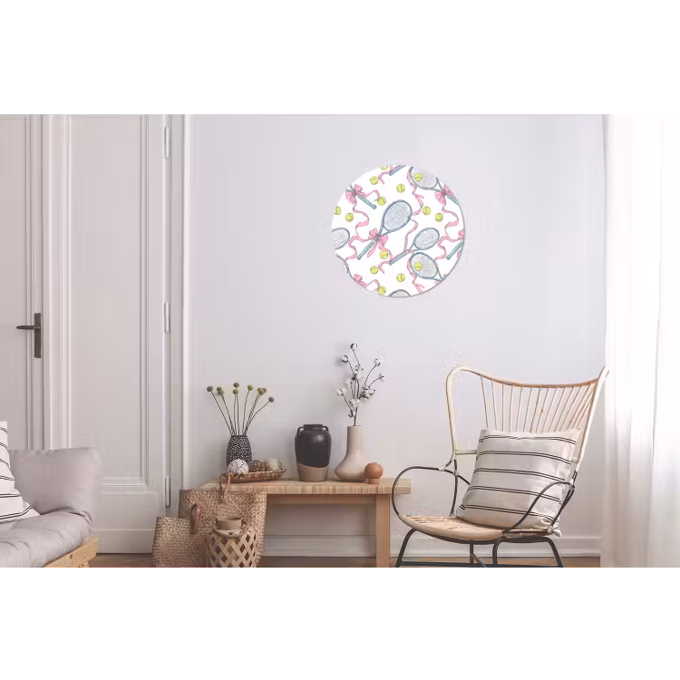 Tennis - Strikken - Kleurrijk Wandcirkel aluminium klein 190 -woonkamer