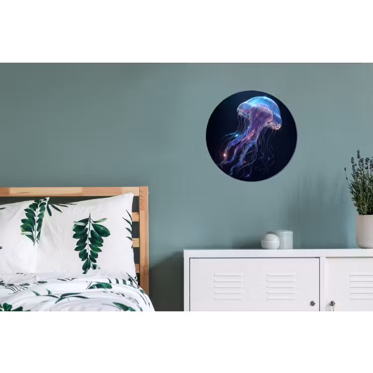 Tentakels - Kwal - Paars - Sprankeling Wandcirkel aluminium klein -slaapkamer