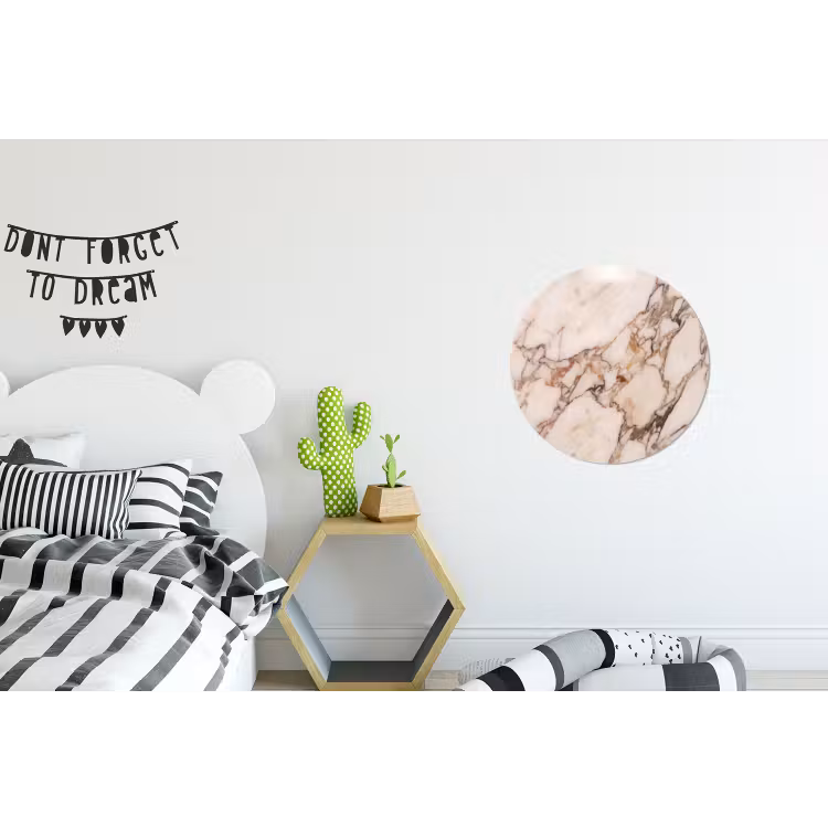 Textuur - Gesteente - Aderen - Abstract - Wit Wandcirkel aluminium klein -kinderkamer