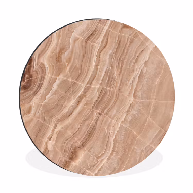 Textuur - Golvend - Abstract - Warm - Bruin Wandcirkel aluminium klein -3d