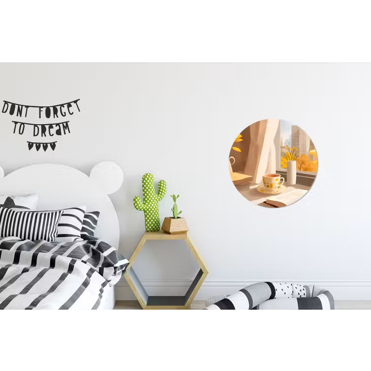 Thee - Boek - Thee - Herfst Wandcirkel aluminium klein -kinderkamer