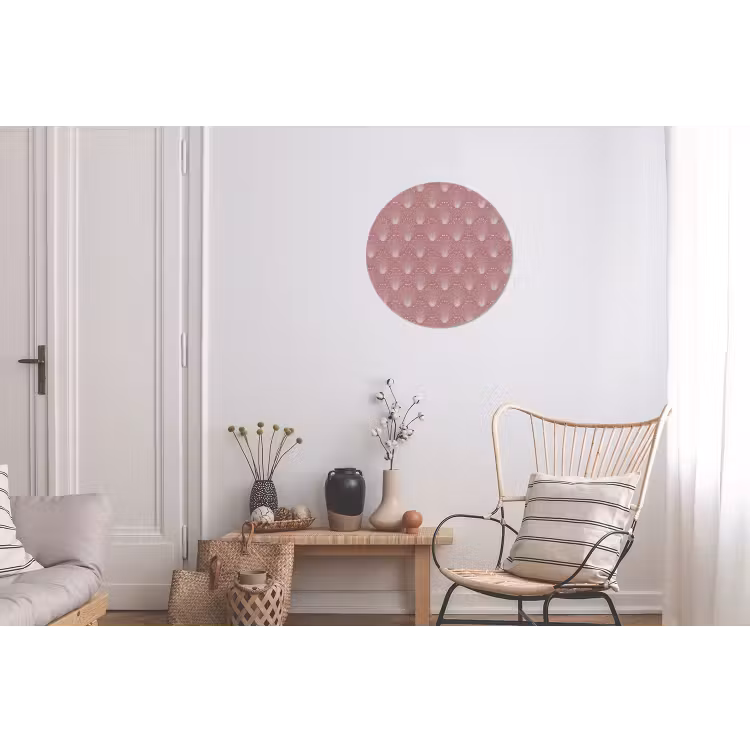 Trendy - Patroon - Roze Wandcirkel aluminium klein 190 -woonkamer