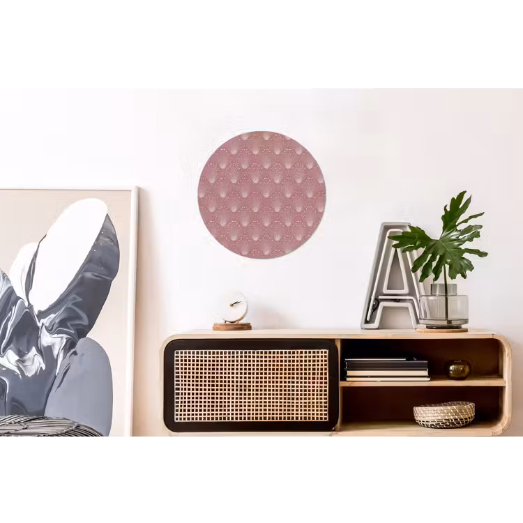 Trendy - Patroon - Roze Wandcirkel aluminium klein 190 -kantoor