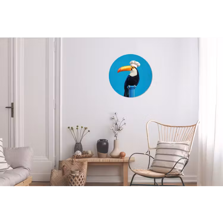 Tucan - Sokkel - Vogel - Koksmuts Wandcirkel aluminium klein -woonkamer