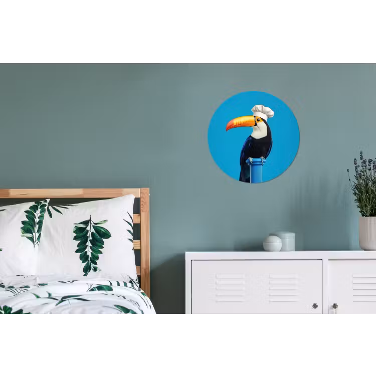 Tucan - Sokkel - Vogel - Koksmuts Wandcirkel aluminium klein -slaapkamer