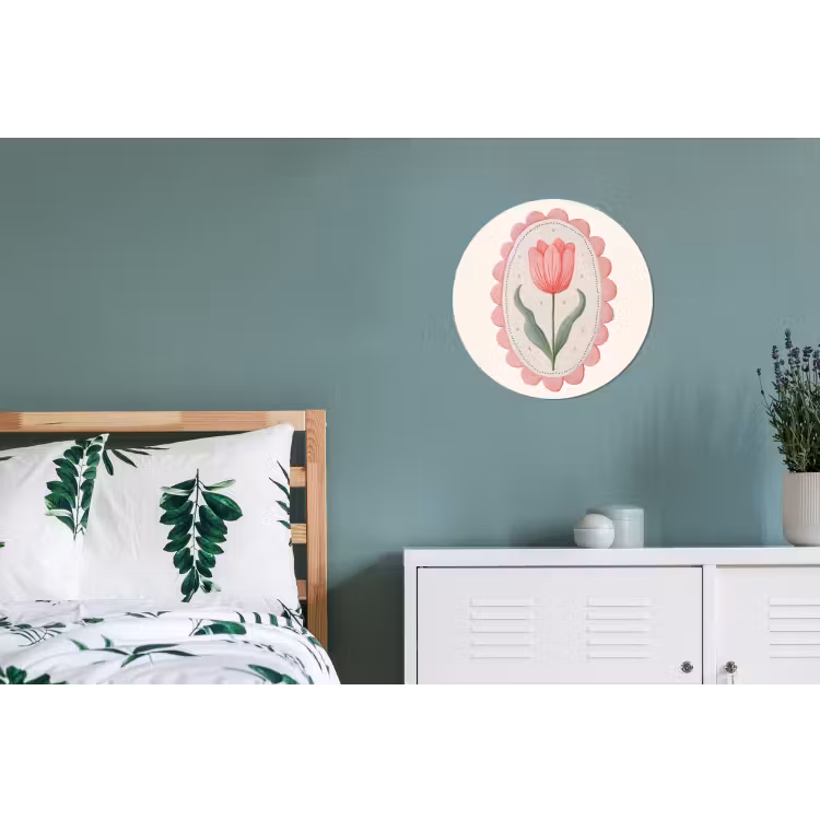 Tulp - Lijst - Ovaal - Illustratie Wandcirkel aluminium klein -slaapkamer