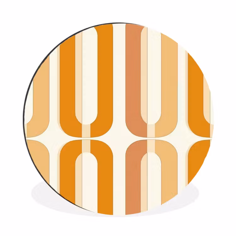 U-vorm - Retro - Oranje Wandcirkel aluminium klein 190 -3d