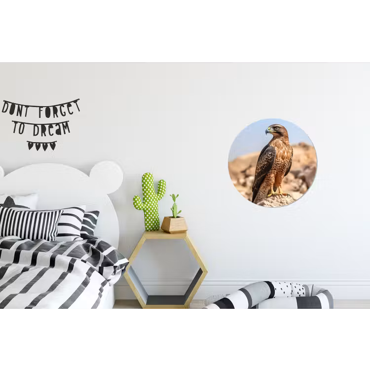 Valk - Vogel - Rots - Macht Wandcirkel aluminium klein -kinderkamer