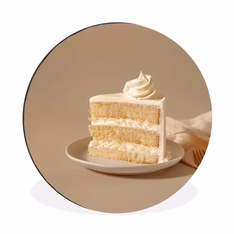 Vanilletaart - Cake - Romig Wandcirkel aluminium klein -3d