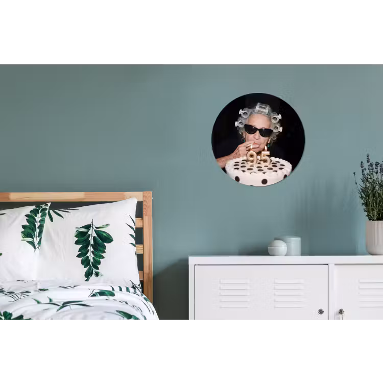 Verjaardag - Krulspeld - Oma Wandcirkel aluminium klein -slaapkamer