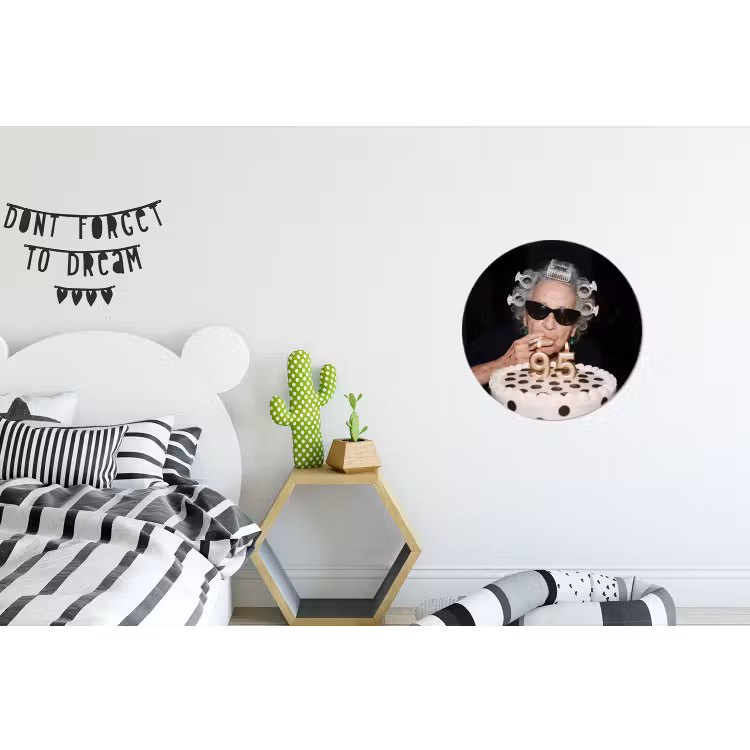 Verjaardag - Krulspeld - Oma Wandcirkel aluminium klein -kinderkamer