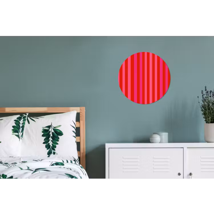 Verticaal - Strepen - Roze Wandcirkel aluminium klein 190 -slaapkamer
