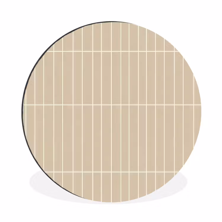 Verticaal - Wandtegel - Crème - Beige Wandcirkel aluminium klein 190 -3d