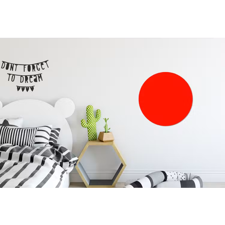 Vibrant - Vermilion - Rood Wandcirkel aluminium klein 190 -kinderkamer