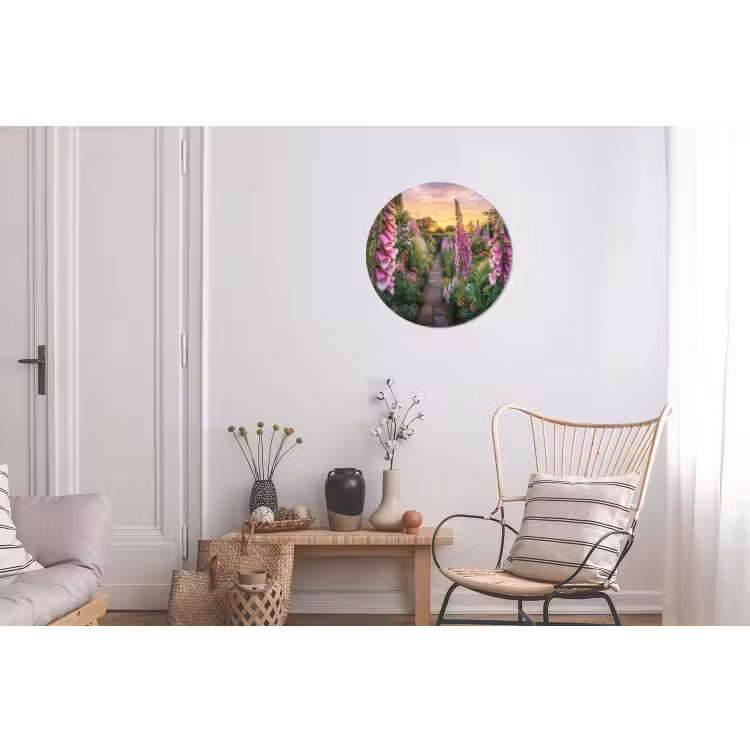 Vingerhoedskruid - Bloemen - Tuin Wandcirkel aluminium klein -woonkamer