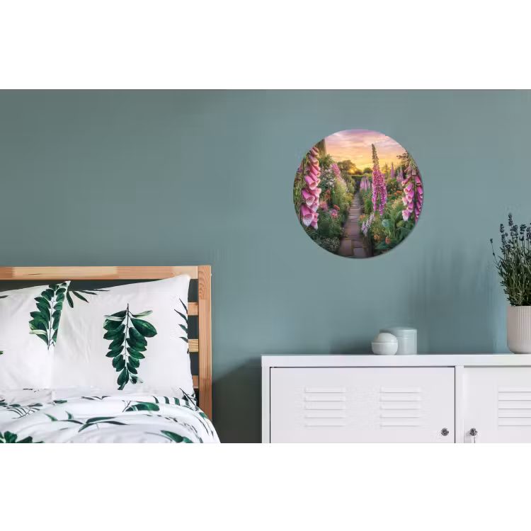 Vingerhoedskruid - Bloemen - Tuin Wandcirkel aluminium klein -slaapkamer
