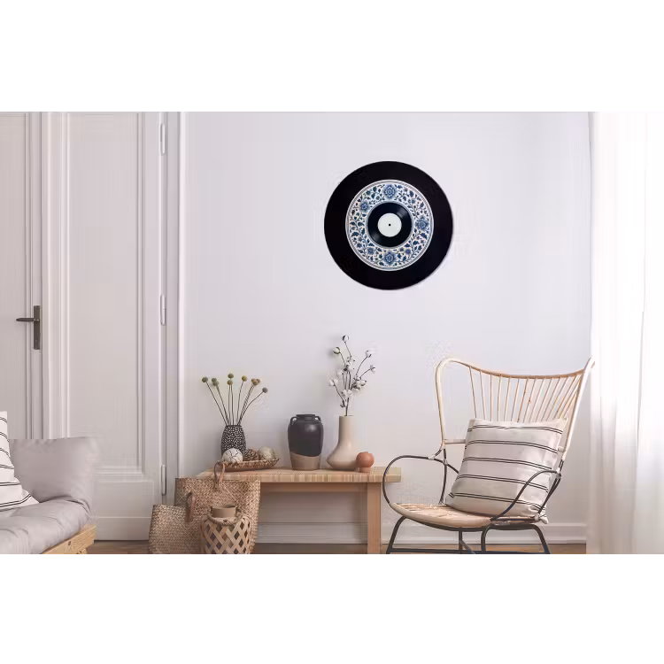 Vinyl - LP - Delfts Blauw - Muziek Wandcirkel aluminium klein -woonkamer