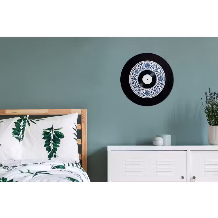 Vinyl - LP - Delfts Blauw - Muziek Wandcirkel aluminium klein -slaapkamer