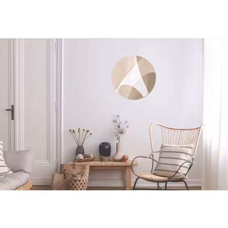 Vloeiende vlakken - Harmonieus - Golvend Wandcirkel aluminium klein -woonkamer
