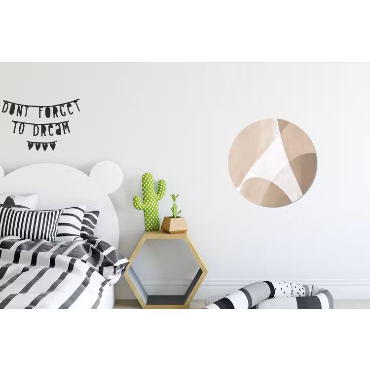Vloeiende vlakken - Harmonieus - Golvend Wandcirkel aluminium klein -kinderkamer