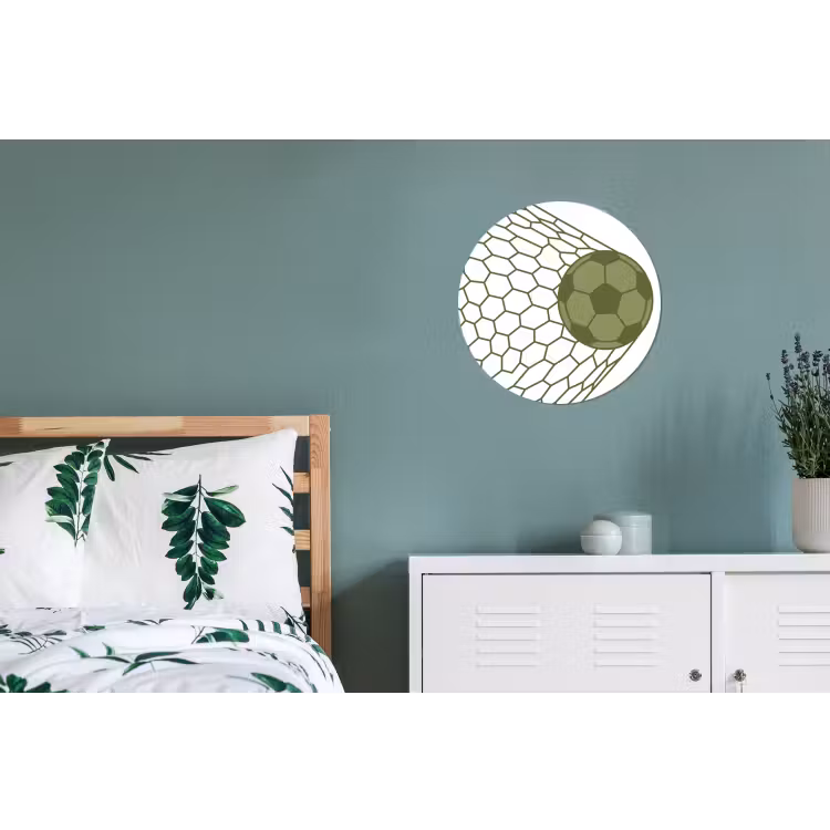 Voetbal - Goal - Sport - Groen Wandcirkel aluminium klein -slaapkamer