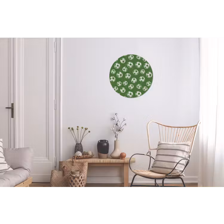 Voetbal - Sport - Groen Wandcirkel aluminium klein 190 -woonkamer