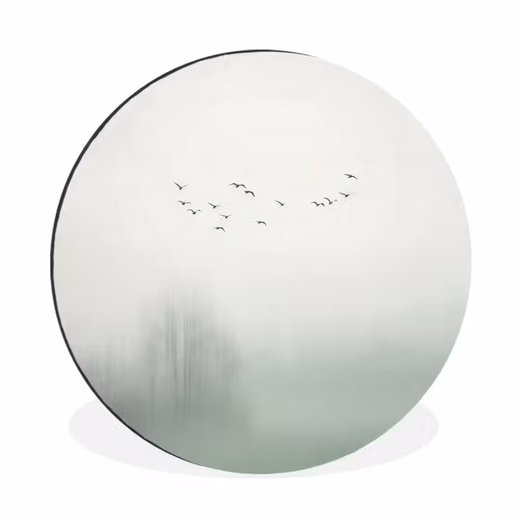 Vogel - Vlucht - Natuur - Minimalistisch Wandcirkel aluminium klein -3d