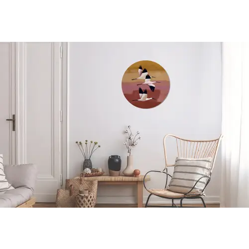 Vogels - Snavel - Abstract Wandcirkel aluminium klein -woonkamer