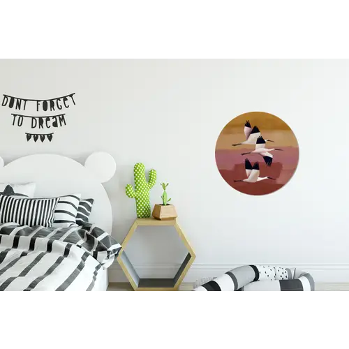 Vogels - Snavel - Abstract Wandcirkel aluminium klein -kinderkamer