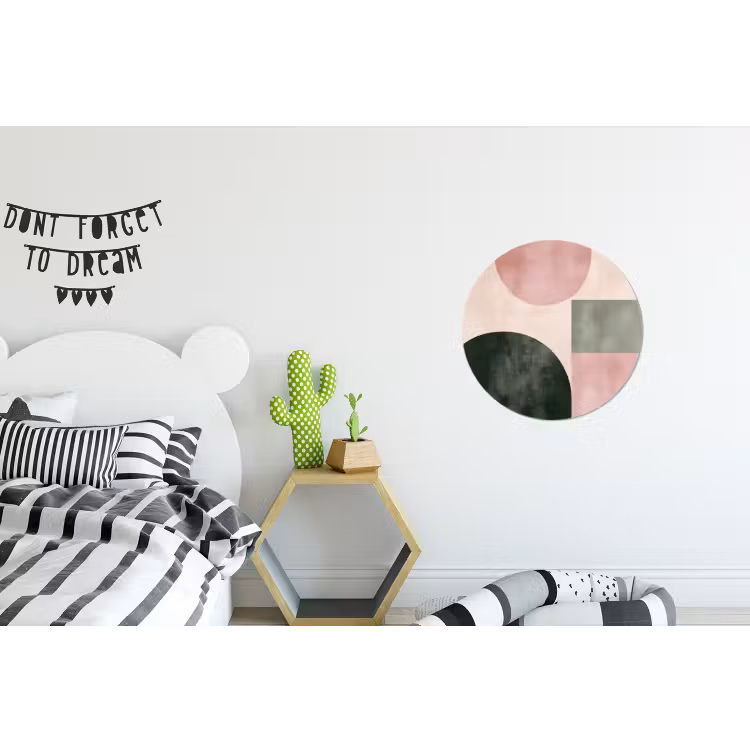 Vormen - Abstract - Cirkel - Zwart Wandcirkel aluminium klein -kinderkamer