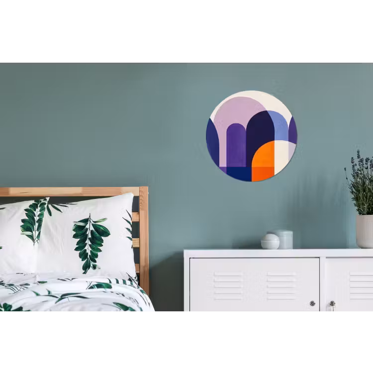 Vormen - Abstract - Grafisch - Oranje Wandcirkel aluminium klein -slaapkamer
