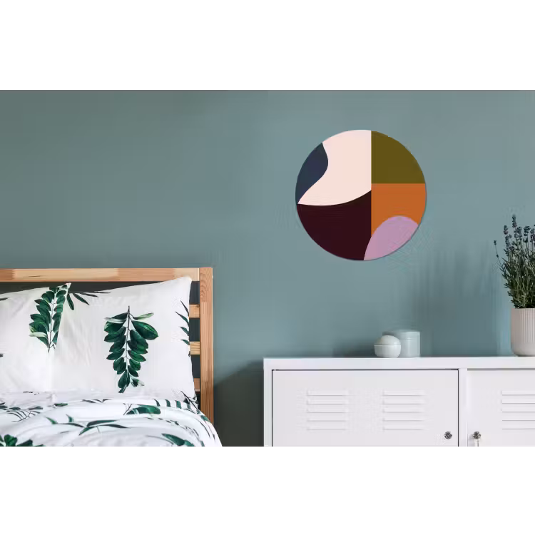 Vormen - Abstract - Kleuren - Vierkant Wandcirkel aluminium klein -slaapkamer