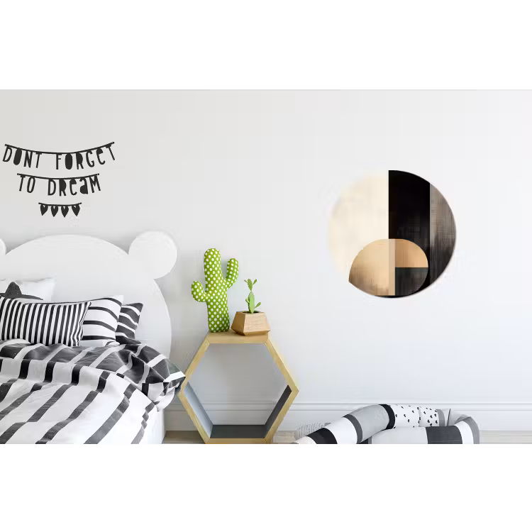 Vormen - Modern - Zwart Wandcirkel aluminium klein -kinderkamer