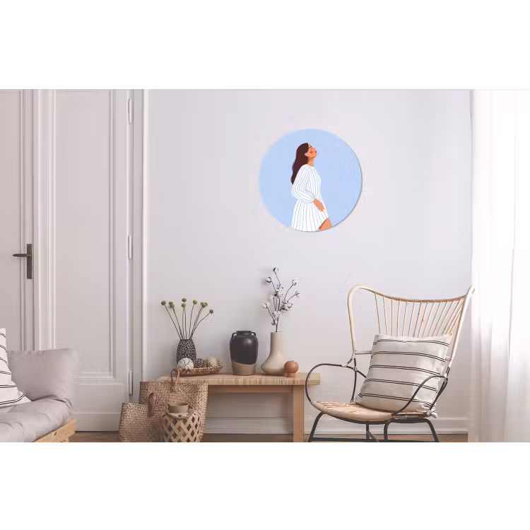 Vrouw - Profiel - Rust - Modern - Illustratie Wandcirkel aluminium klein -woonkamer
