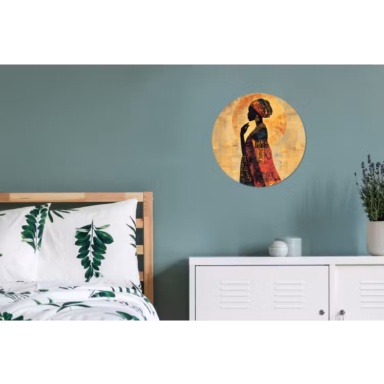 Vrouw - Silhouet - Patronen - Sierlijk Wandcirkel aluminium klein -slaapkamer