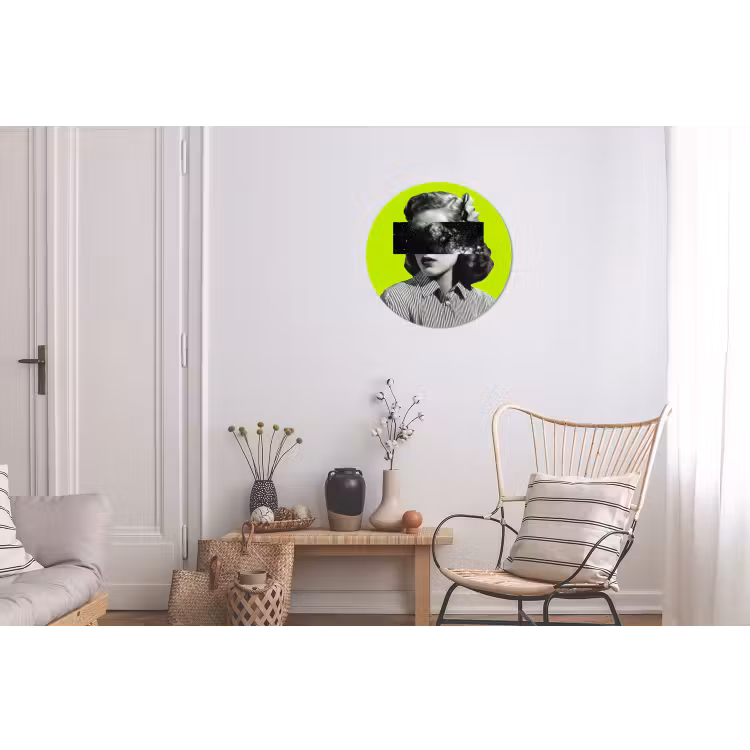 Vrouw - Sterrenhemel - Groen Wandcirkel aluminium klein -woonkamer