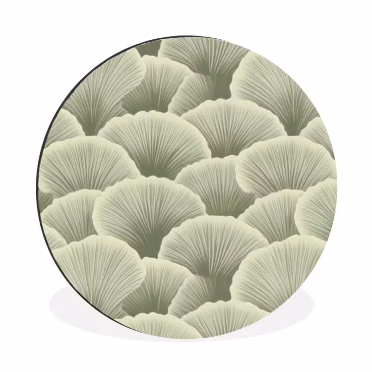 Waaier - Blad - Groen Wandcirkel aluminium klein 190 -3d