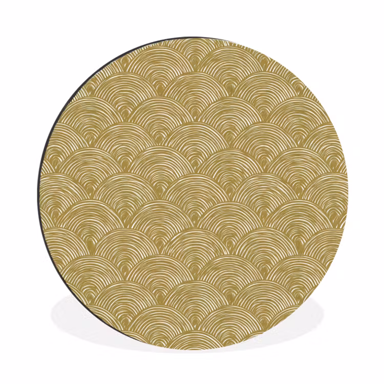 Waaier - Geometrisch - Groen Wandcirkel aluminium klein 190 -3d