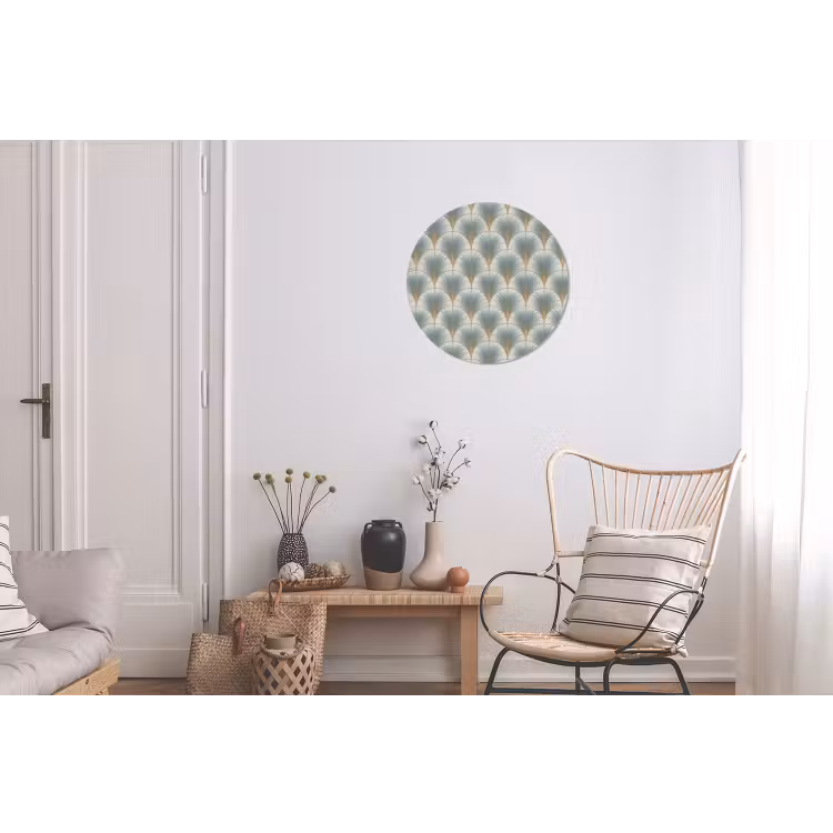 Waaier - Klassiek - Blauw Wandcirkel aluminium klein 190 -woonkamer