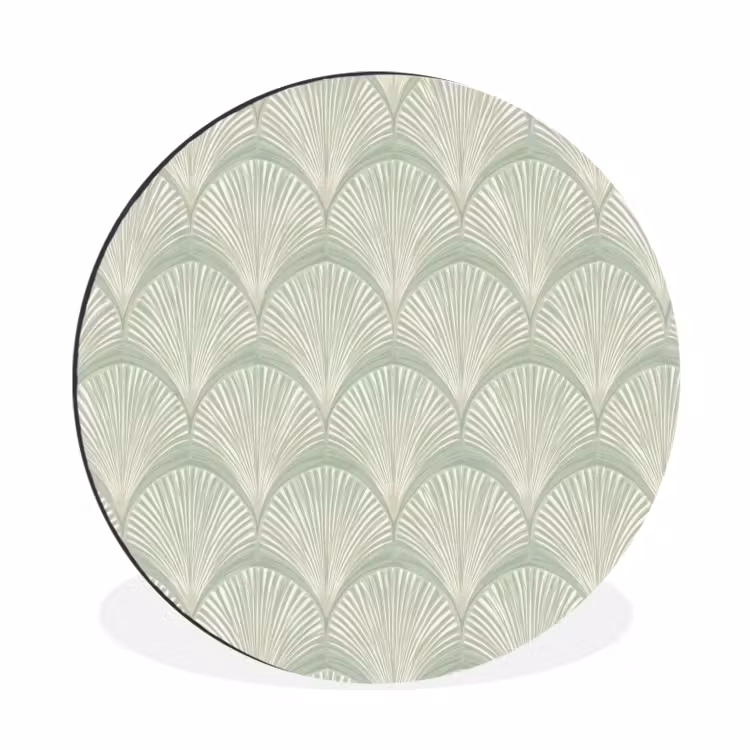 Waaiers - Patroon - Groen Wandcirkel aluminium klein 190 -3d