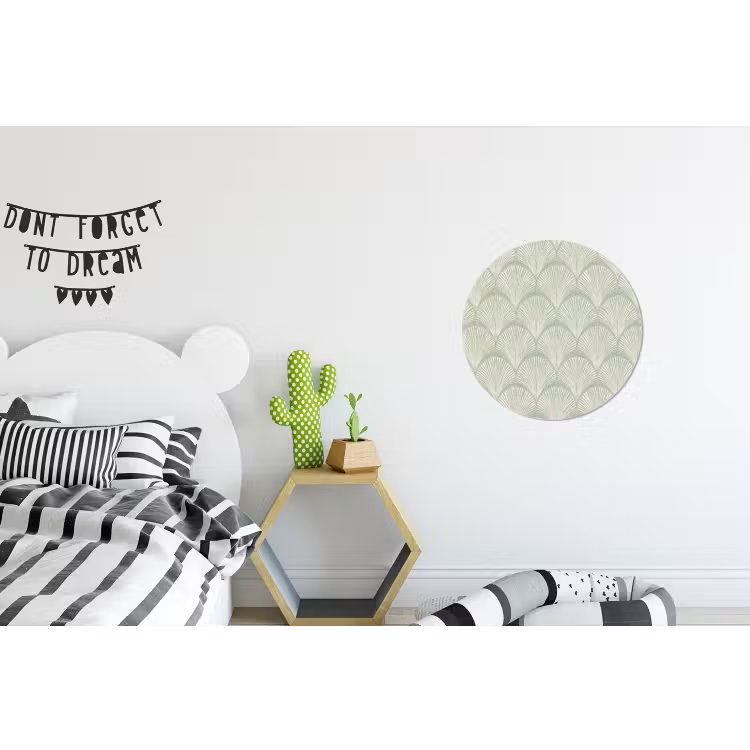 Waaiers - Patroon - Groen Wandcirkel aluminium klein 190 -kinderkamer
