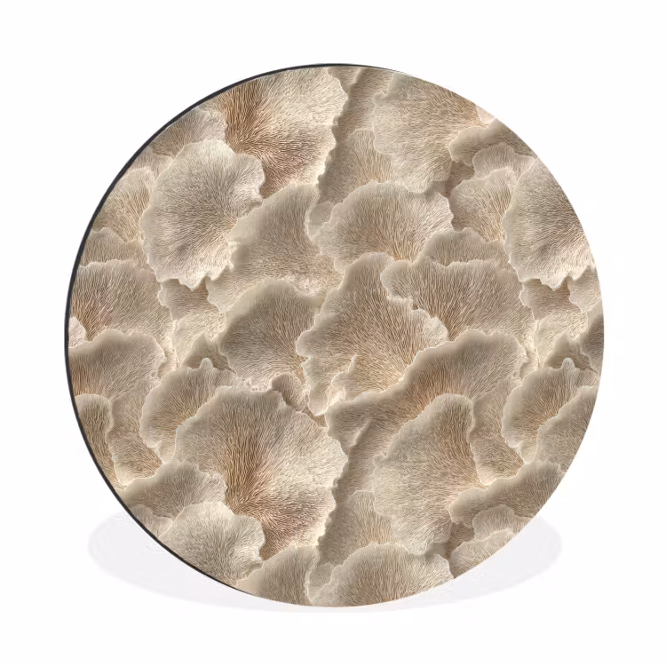 Waaierstructuren - Beige - Vezeltextuur Wandcirkel aluminium klein 190 -3d
