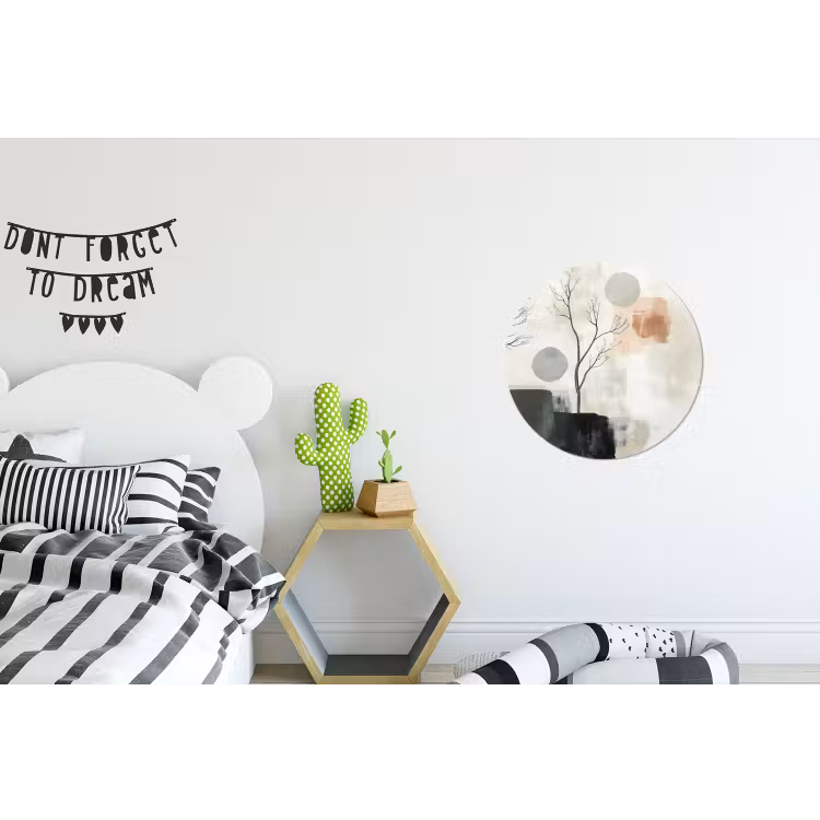 Wabi sabi - Beige - Plant Wandcirkel aluminium klein -kinderkamer