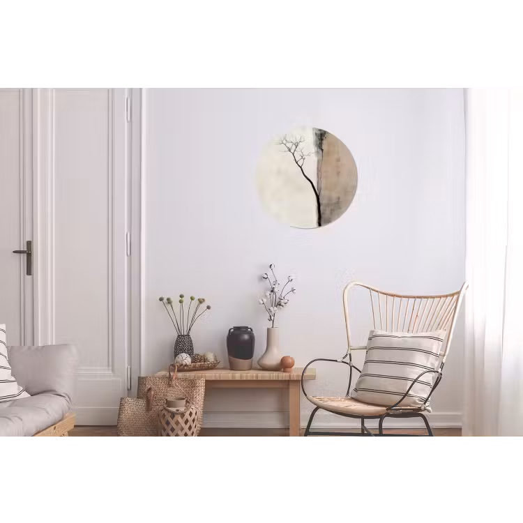 Wabi sabi - Plant - Beige Wandcirkel aluminium klein -woonkamer