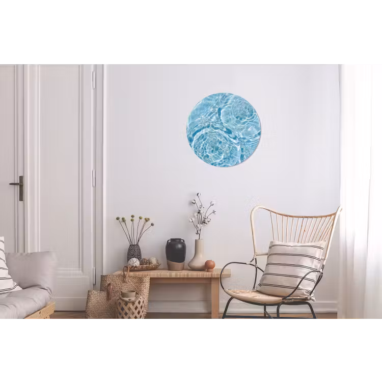 Water - Blauw - bubbels Wandcirkel aluminium klein -woonkamer