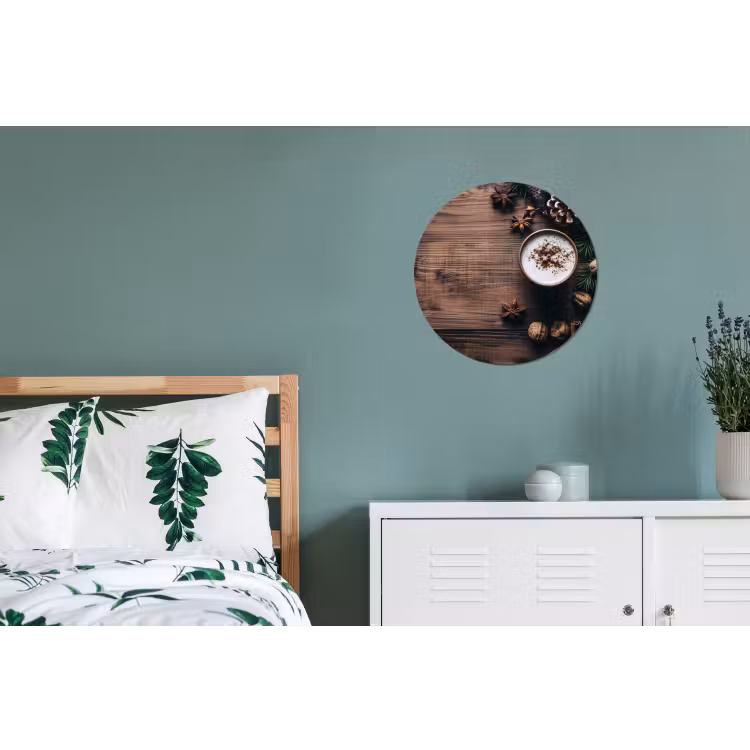 Winter - Houtlook - Stilleven Wandcirkel aluminium klein -slaapkamer