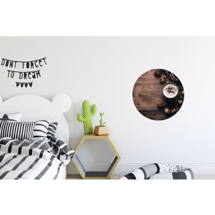 Winter - Houtlook - Stilleven Wandcirkel aluminium klein -kinderkamer