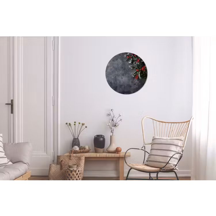 Winter - Hulst - Kerst - Beton Wandcirkel aluminium klein -woonkamer